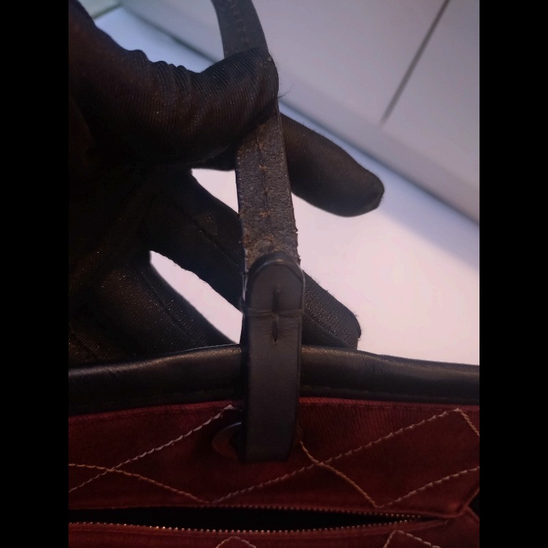 Chanel 黑肩帶淺灰皮革大托特包-26