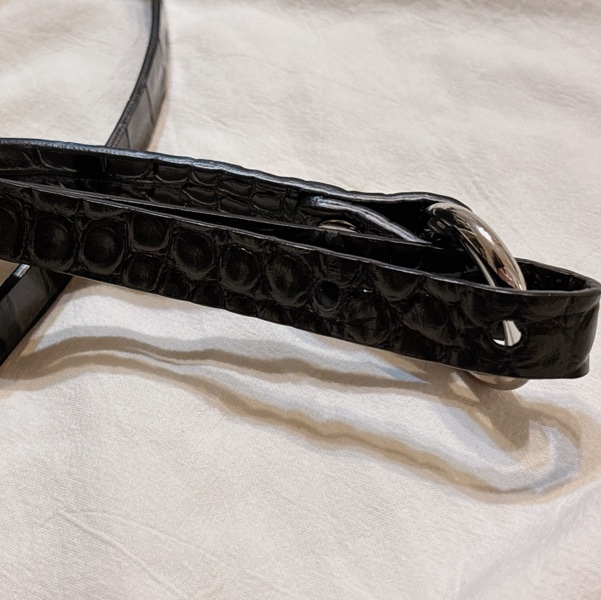 VivienneWestwood 黑色 鱷魚紋 真皮 水桶包 中號-12