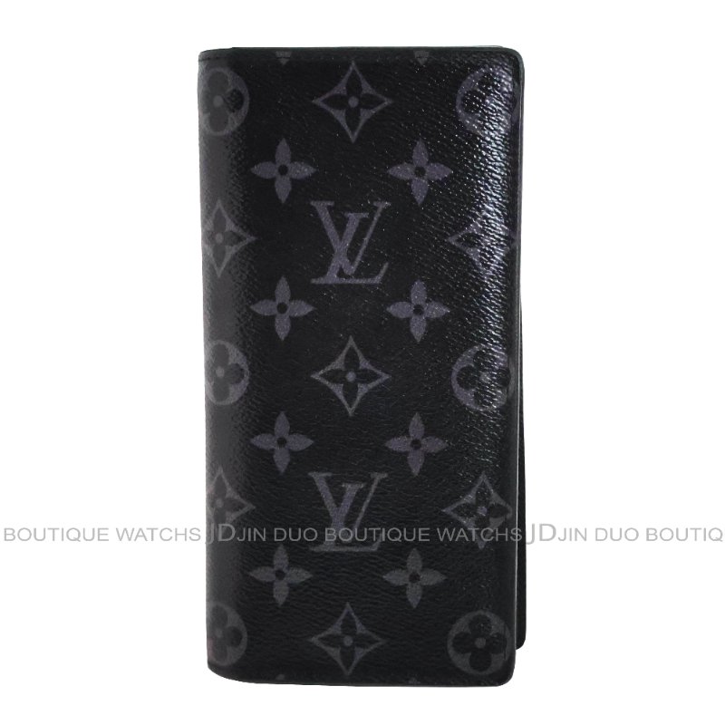 金鐸精品~C775 LOUIS VUUTTON LV 路易威登 M61697 Brazza灰黑色圓花二折16卡男士長夾-1
