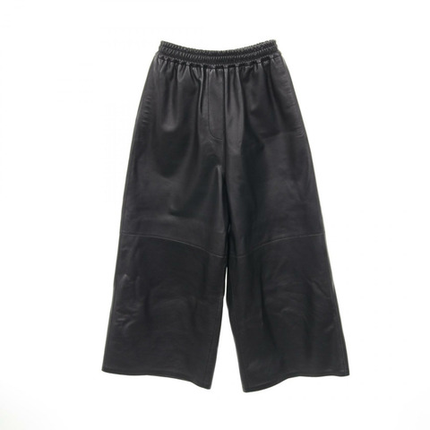 LOEWE Anagram 女士黑色皮革七分褲 #XS 二手