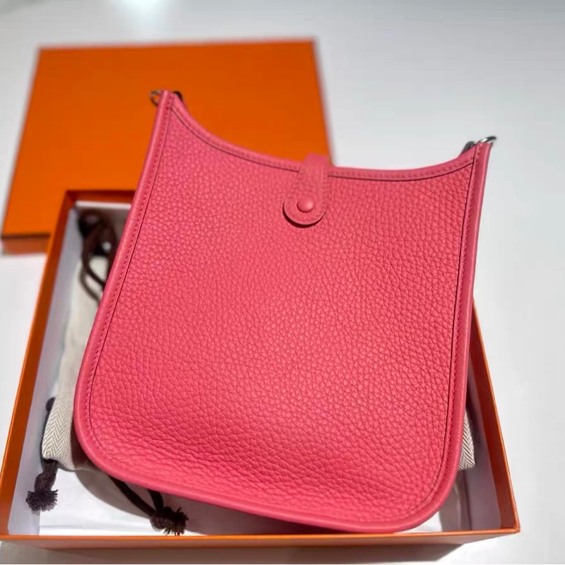 🌈Hermes💗Mini Evelyne💗唇膏粉銀扣🌟99.5新🌟全套有單🌟Stamp W🌟TC皮🌟-2