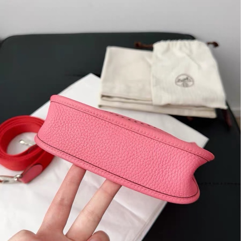 🌈Hermes💗Mini Evelyne💗唇膏粉銀扣🌟99.5新🌟全套有單🌟Stamp W🌟TC皮🌟-5