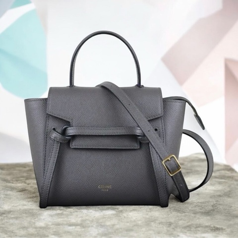 「JL精品代購」98新 Celine Belt Pico 灰鯰魚包