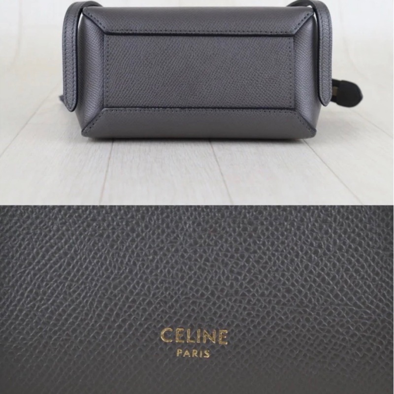 「JL精品代購」98新 Celine Belt Pico 灰鯰魚包-5