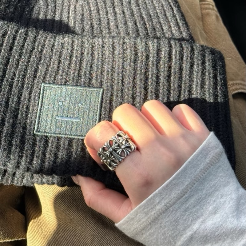 🔥新到：Chrome Hearts / 克羅心 9號 尺寸 墓葬十字架戒指 經典墓葬十字花設計，尺寸：16碼-5