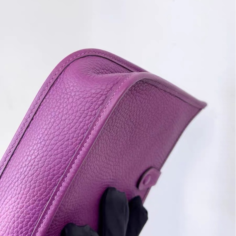 🌈Hermes💜Mini Evelyne💜P9海葵紫銀扣 💜全新未使用🌟Stamp Z🌟TC皮🌟-3