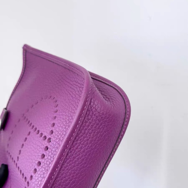 🌈Hermes💜Mini Evelyne💜P9海葵紫銀扣 💜全新未使用🌟Stamp Z🌟TC皮🌟-5