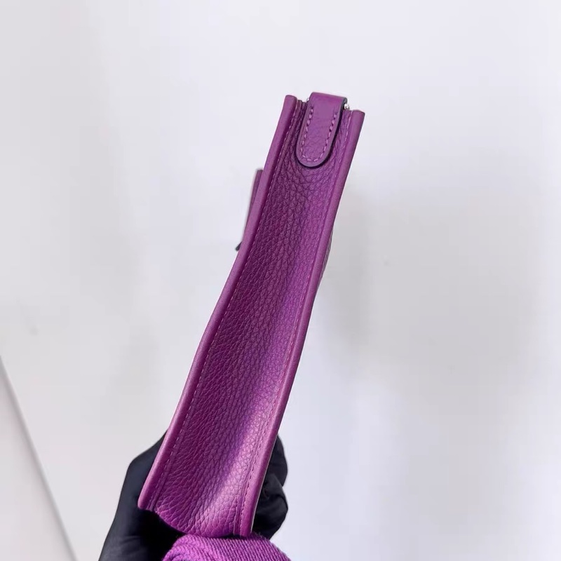 🌈Hermes💜Mini Evelyne💜P9海葵紫銀扣 💜全新未使用🌟Stamp Z🌟TC皮🌟-6