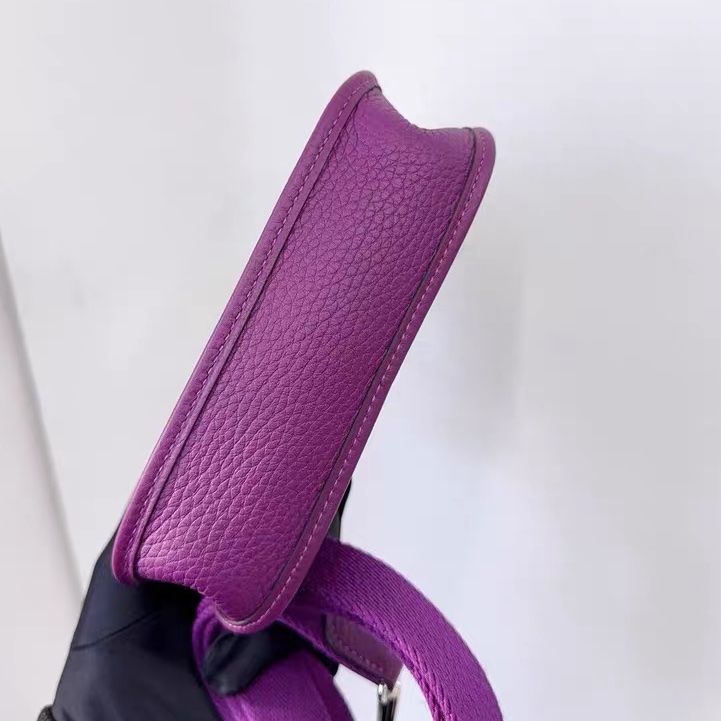 🌈Hermes💜Mini Evelyne💜P9海葵紫銀扣 💜全新未使用🌟Stamp Z🌟TC皮🌟-8