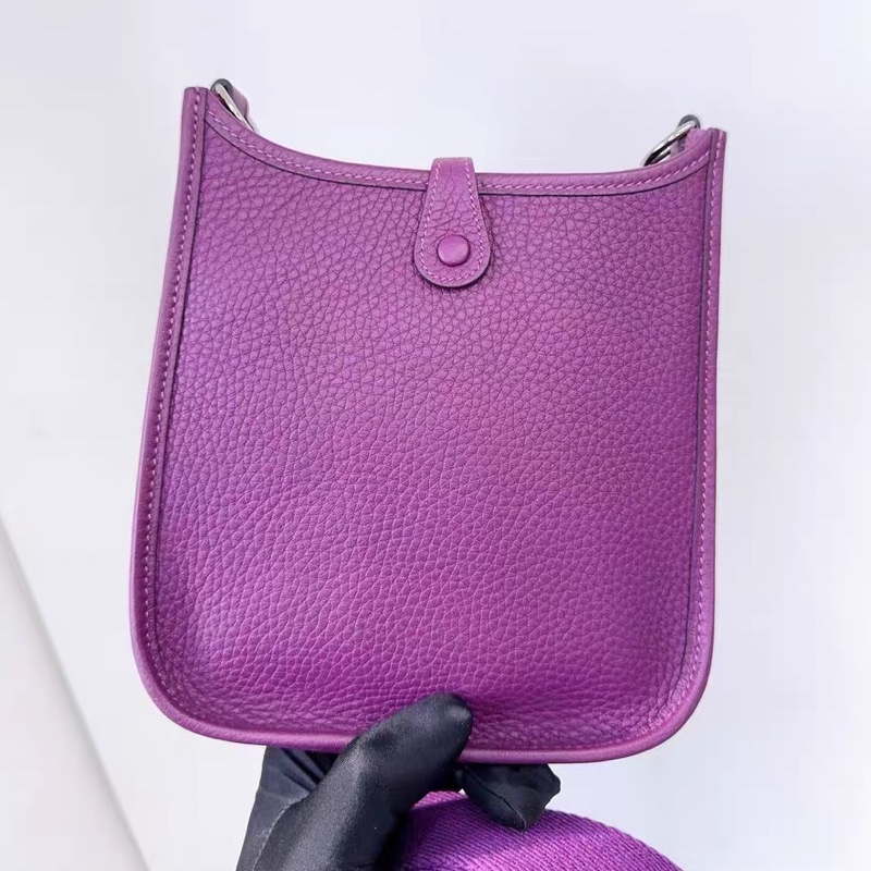 🌈Hermes💜Mini Evelyne💜P9海葵紫銀扣 💜全新未使用🌟Stamp Z🌟TC皮🌟-9
