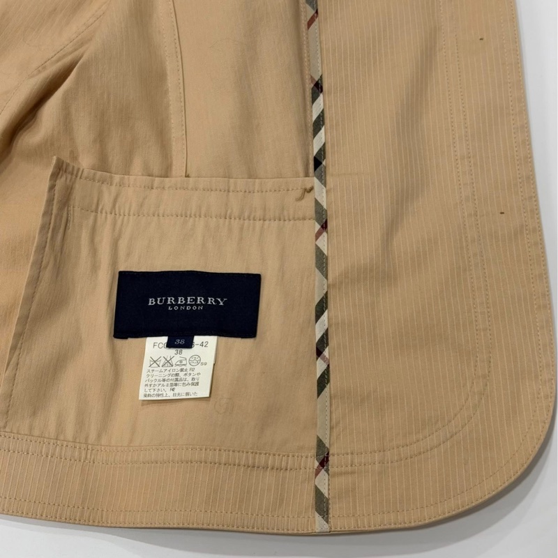 BURBERRY 倫敦 直條紋彈性西裝外套(內格紋）-8