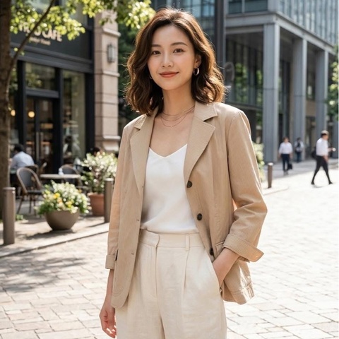 BURBERRY 倫敦 直條紋彈性西裝外套(內格紋）