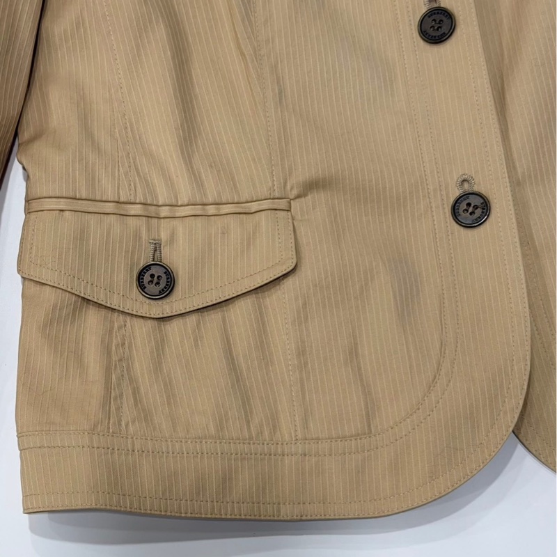 BURBERRY 倫敦 直條紋彈性西裝外套(內格紋）-6