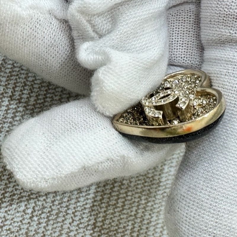 Chanel 香奈兒 漸變水鑽愛 心耳釘 耳環-12