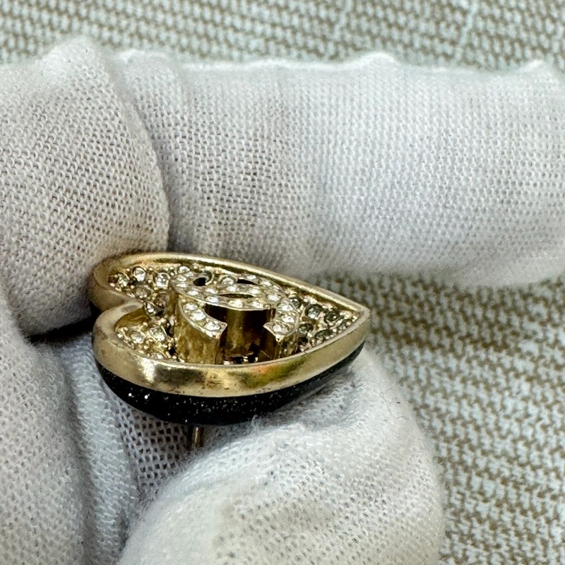 Chanel 香奈兒 漸變水鑽愛 心耳釘 耳環-18