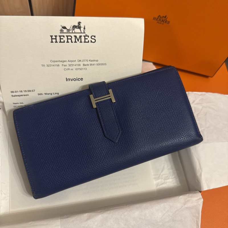 Hermes Bearn wallet 731236 電光藍長夾-0