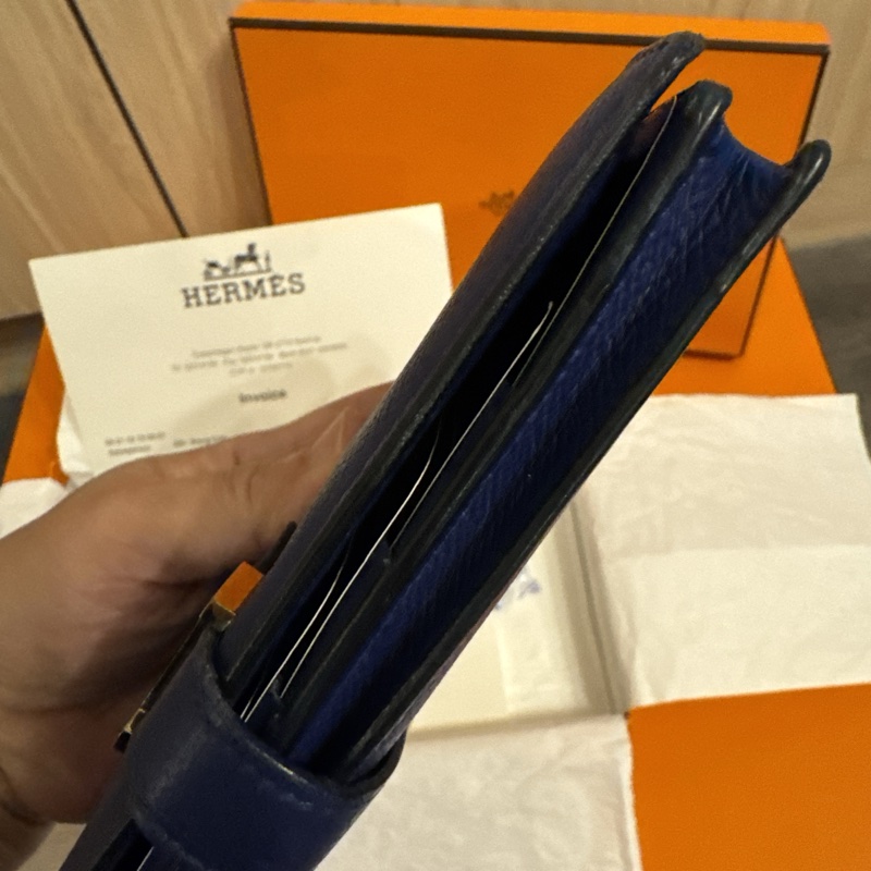Hermes Bearn wallet 731236 電光藍長夾-4