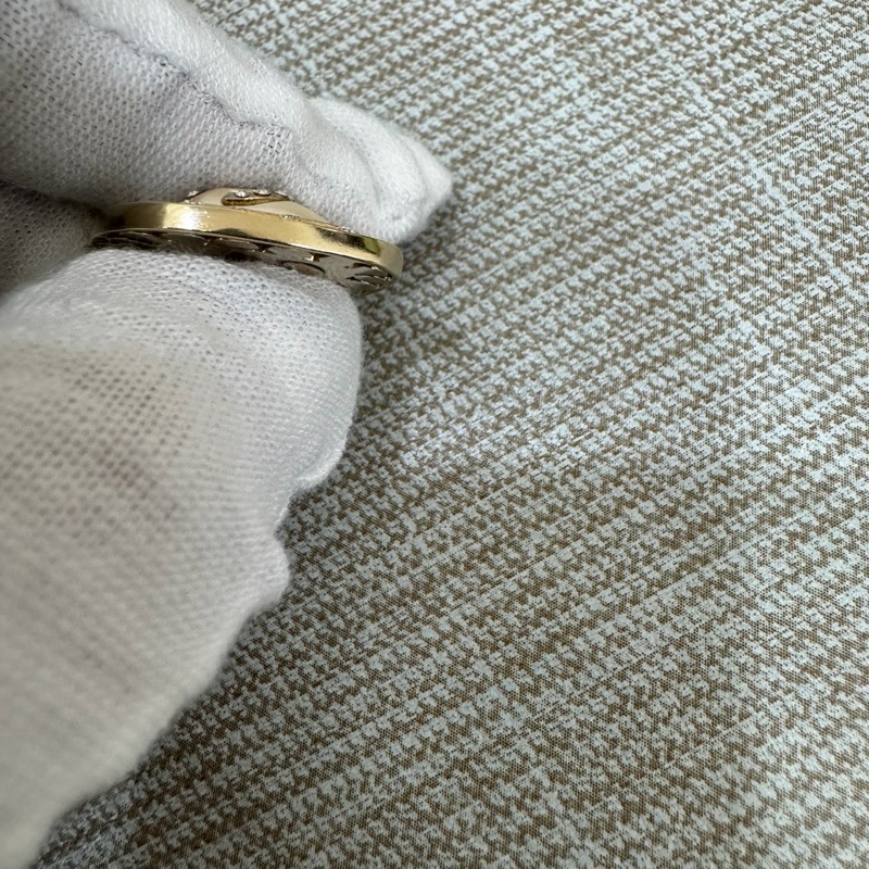 Chanel 宮廷風菱形雙C LOGO 満鑽耳釘耳環-13