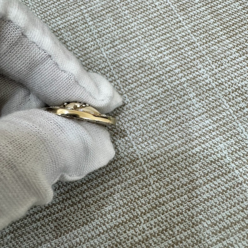 Chanel 宮廷風菱形雙C LOGO 満鑽耳釘耳環-22