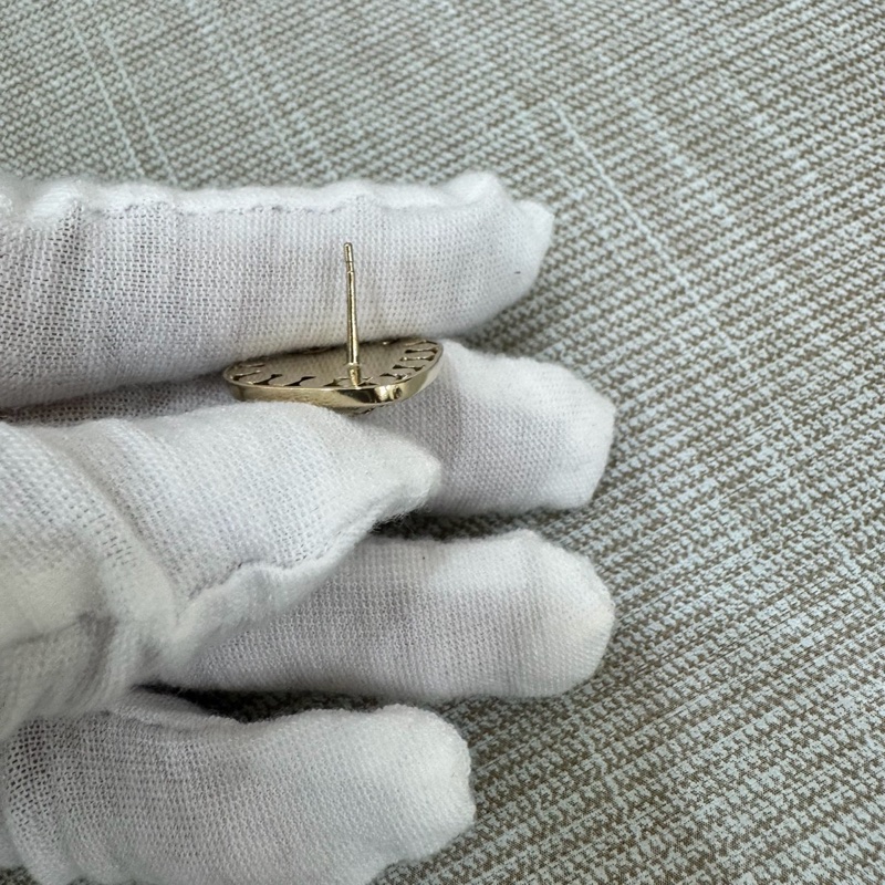 Chanel 宮廷風菱形雙C LOGO 満鑽耳釘耳環-24