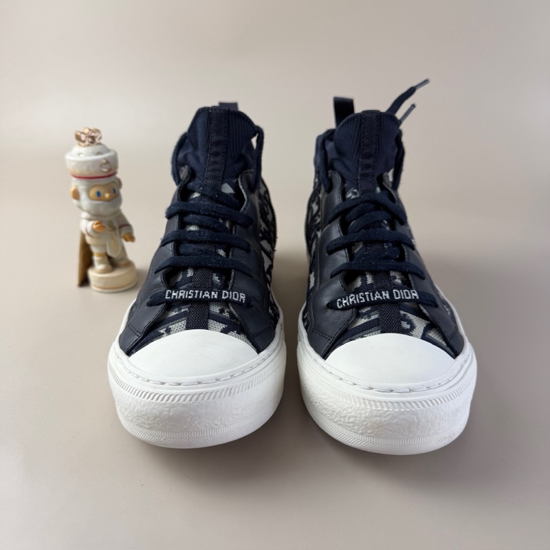 DIOR/迪奧 白藍滿印DR刺繡休閒鞋 39碼 90新 正常使用痕跡 YLP4243。-1