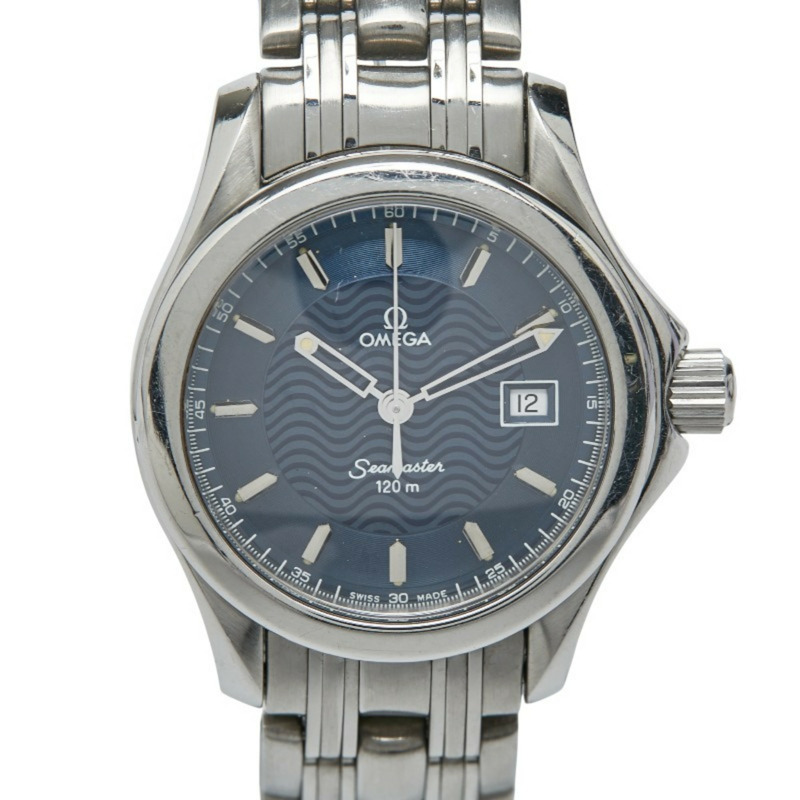 歐米茄海馬系列腕錶 6501 827 石英藍盤不鏽鋼女錶-0