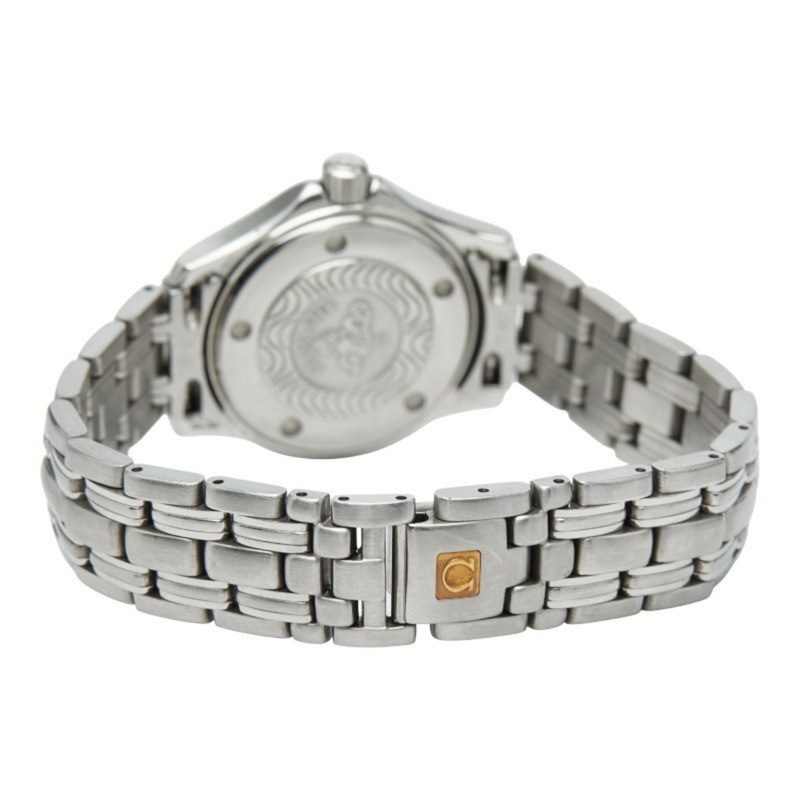 歐米茄海馬系列腕錶 6501 827 石英藍盤不鏽鋼女錶-2