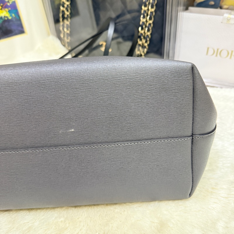 Fendi 怪獸托特包 可肩背 灰色 不重 好-17