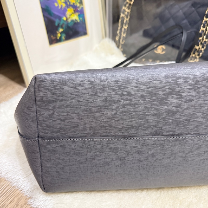 Fendi 怪獸托特包 可肩背 灰色 不重 好-18