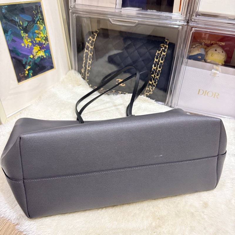 Fendi 怪獸托特包 可肩背 灰色 不重 好-19