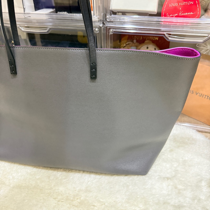 Fendi 怪獸托特包 可肩背 灰色 不重 好-37
