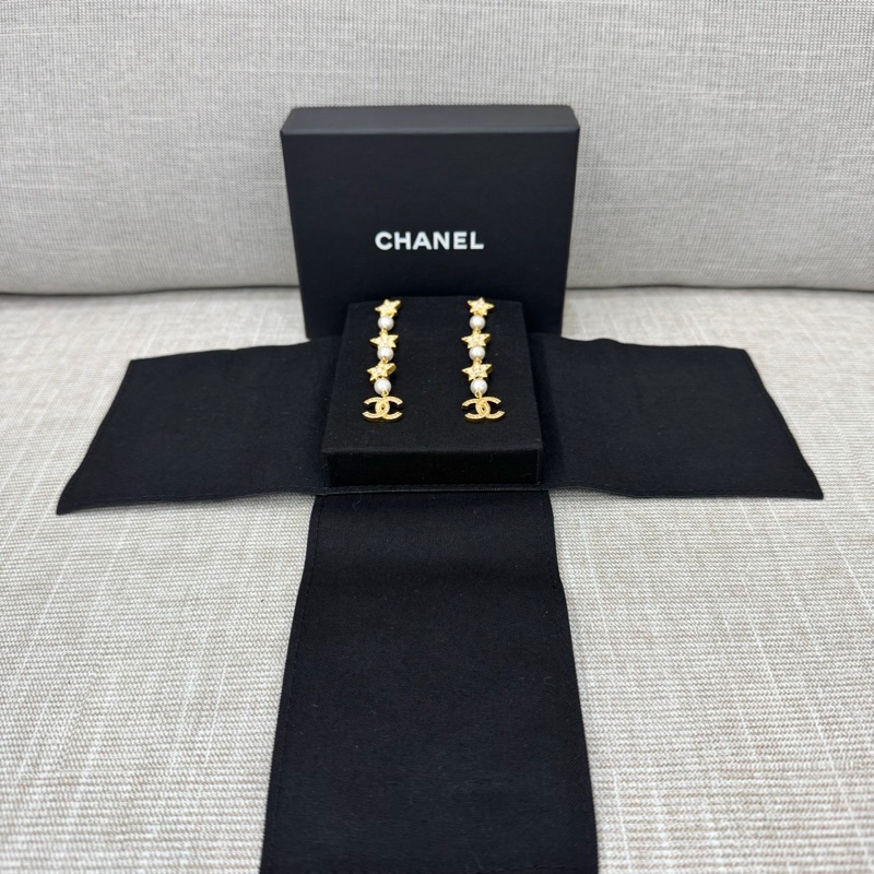 Chanel 香奈兒長款 五角星⭐️ 星星流蘇耳環-1