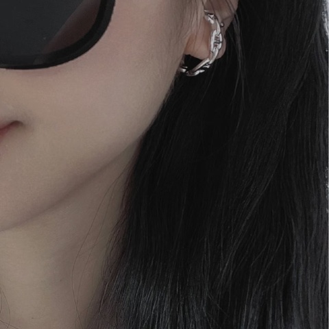 愛馬仕半圈豬鼻耳環925純銀
