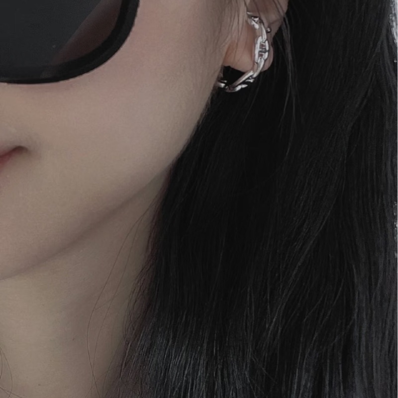 愛馬仕半圈豬鼻耳環925純銀-0