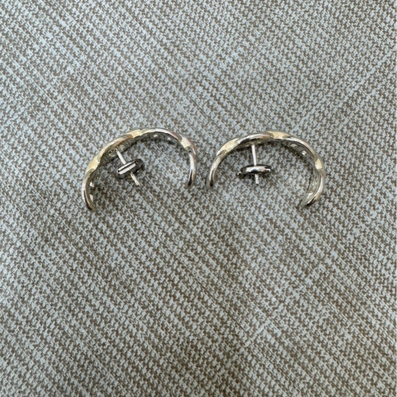 愛馬仕半圈豬鼻耳環925純銀-5