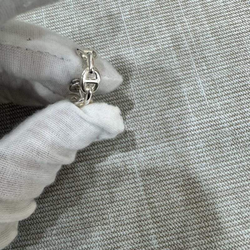 愛馬仕半圈豬鼻耳環925純銀-9