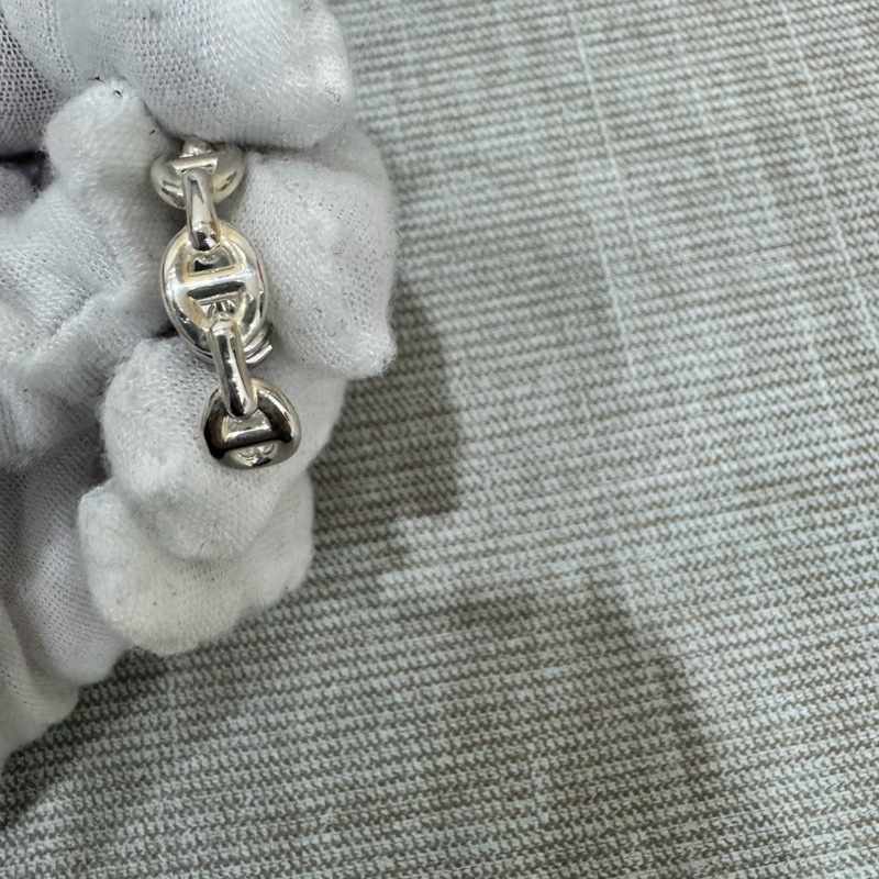 愛馬仕半圈豬鼻耳環925純銀-10