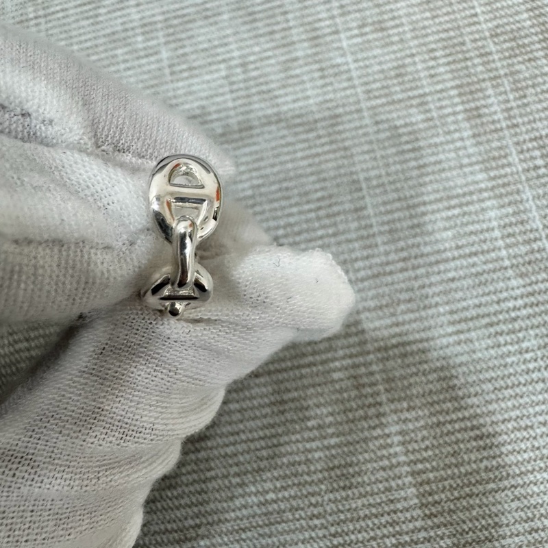 愛馬仕半圈豬鼻耳環925純銀-12