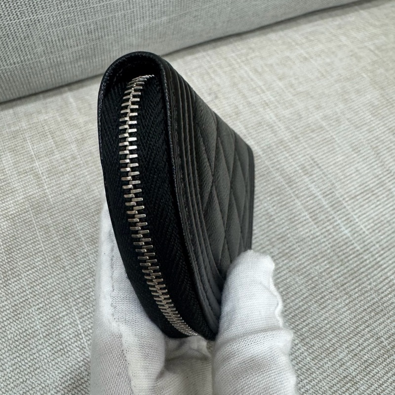 Chanel Boy 月亮零錢包 經典菱格紋 復古銀扣-7