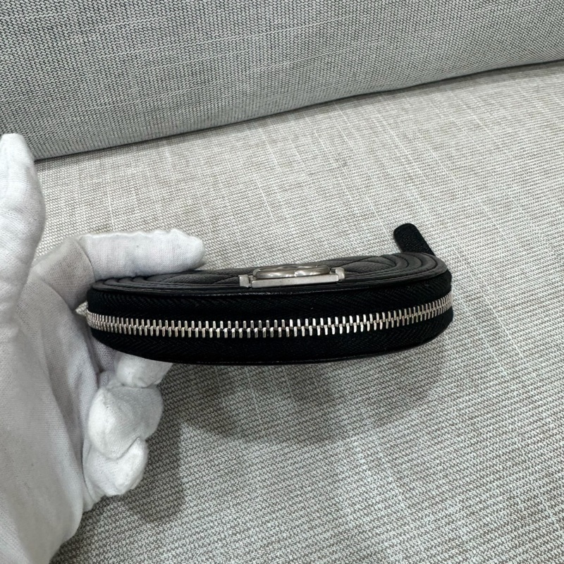Chanel Boy 月亮零錢包 經典菱格紋 復古銀扣-10