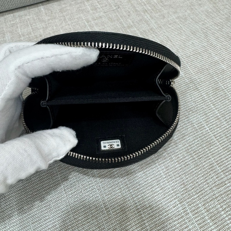 Chanel Boy 月亮零錢包 經典菱格紋 復古銀扣-15