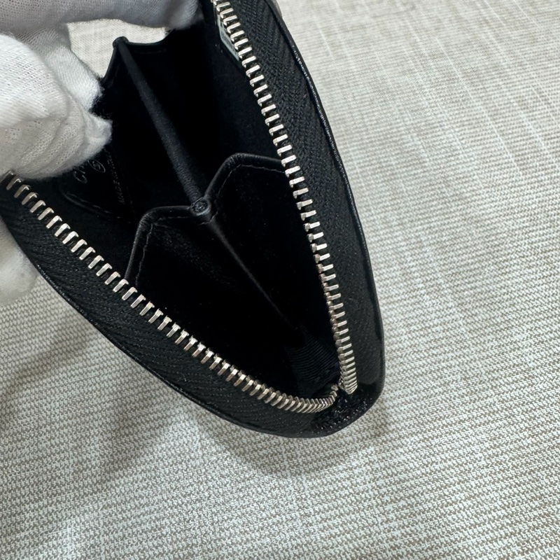 Chanel Boy 月亮零錢包 經典菱格紋 復古銀扣-17