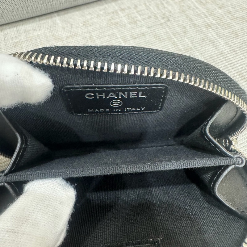 Chanel Boy 月亮零錢包 經典菱格紋 復古銀扣-19