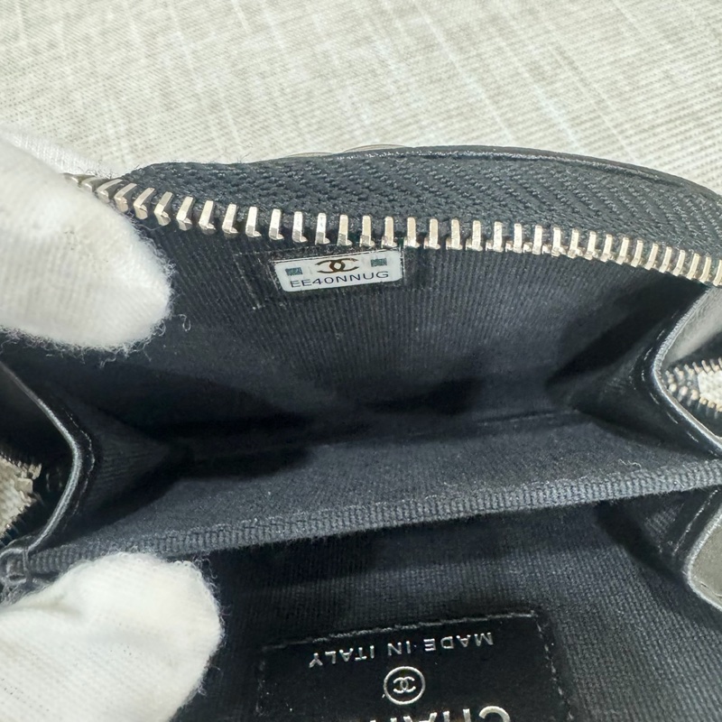 Chanel Boy 月亮零錢包 經典菱格紋 復古銀扣-20