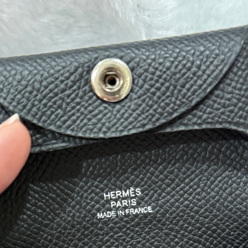 愛馬仕零錢包 Bastia 牛皮 黑色 經典款方型錢包 HERMÈS-14