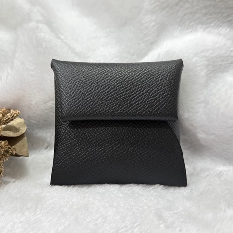 愛馬仕零錢包 Bastia 牛皮 黑色 經典款方型錢包 HERMÈS