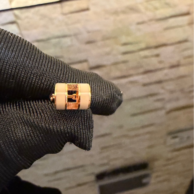 愛馬仕popH mini項鍊 玫瑰金奶茶色-15