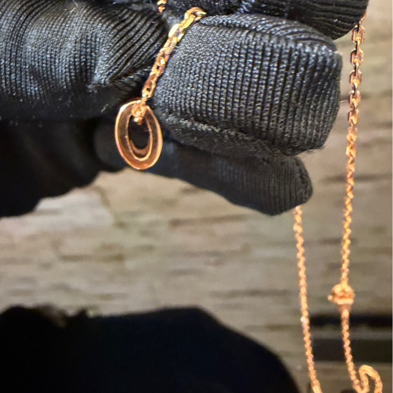 愛馬仕popH mini項鍊 玫瑰金奶茶色-18