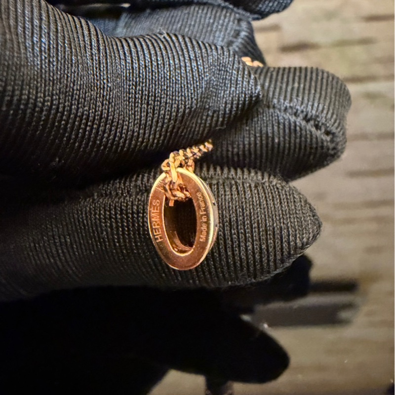 愛馬仕popH mini項鍊 玫瑰金奶茶色-19