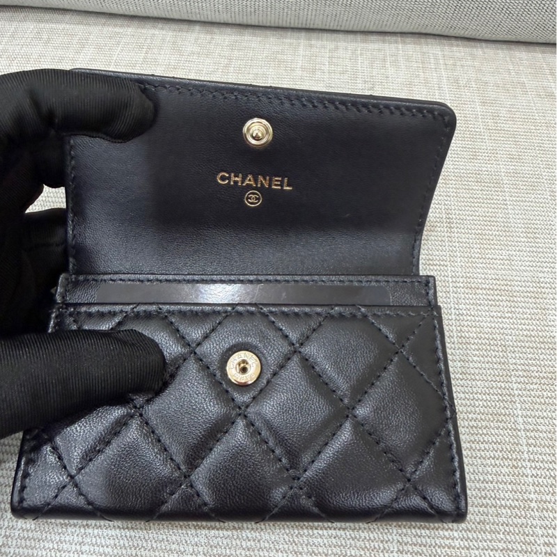 香奈兒 CHANEL羊皮零錢包卡包-9